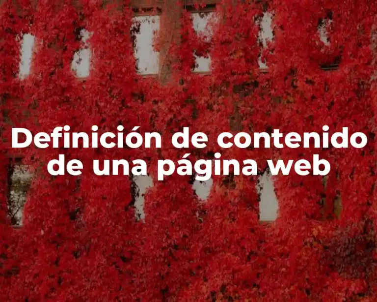 Definición de contenido de una página web