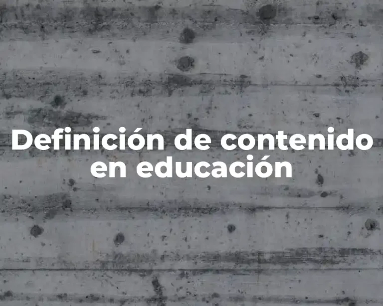 Definición de contenido en educación