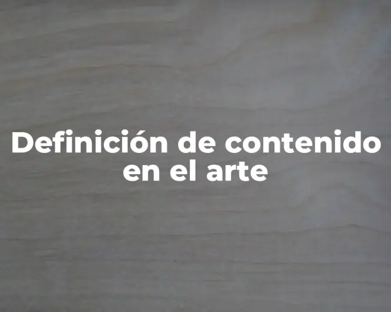 Definición de contenido en el arte