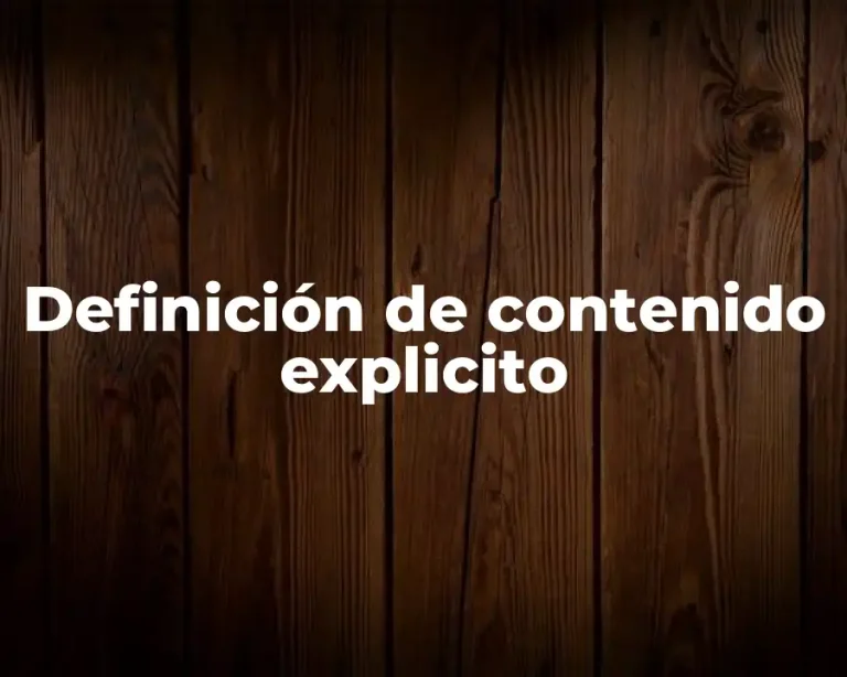 Definición de contenido explicito