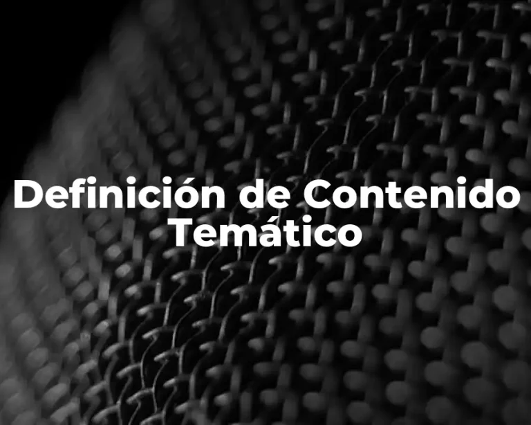 Definición de Contenido Temático