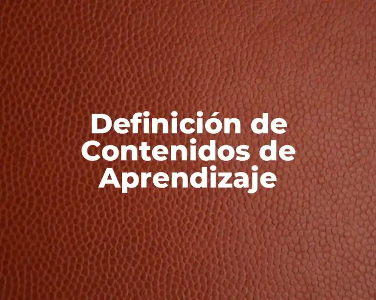 Definición de Contenidos de Aprendizaje