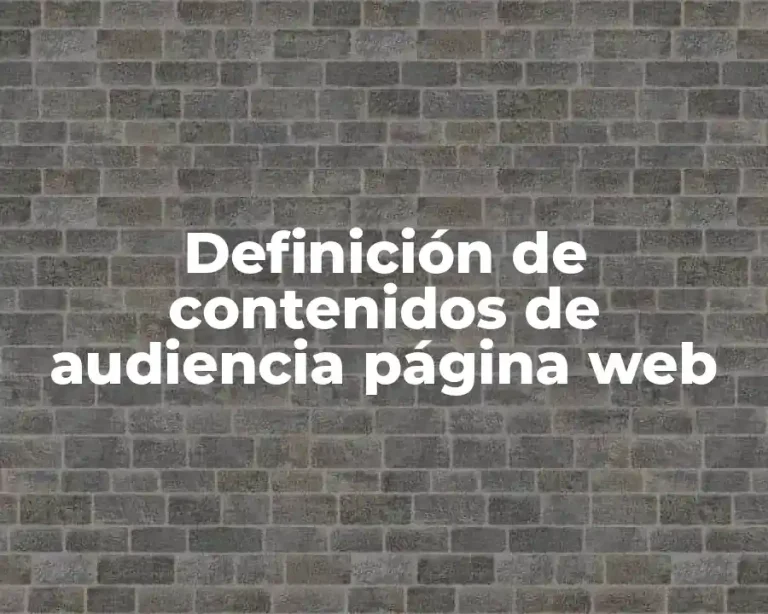 Definición de contenidos de audiencia página web