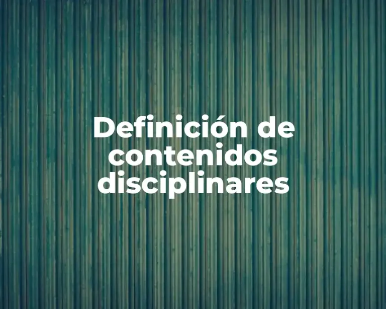 Definición de contenidos disciplinares