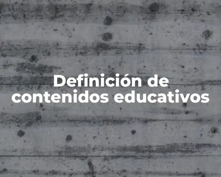 Definición de contenidos educativos