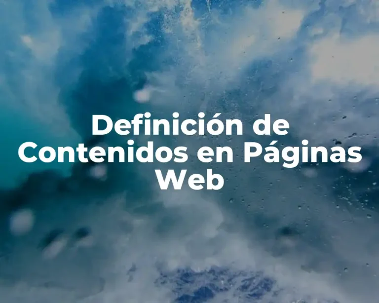 Definición de Contenidos en Páginas Web