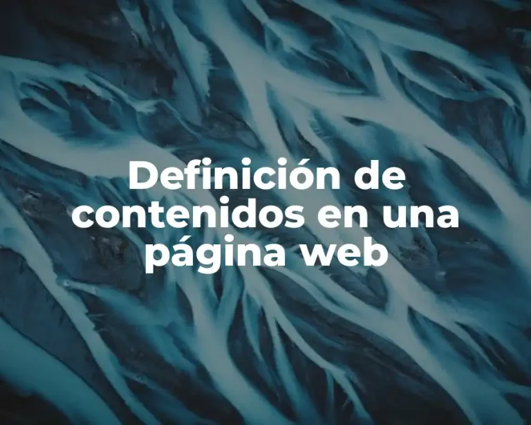 Definición de contenidos en una página web