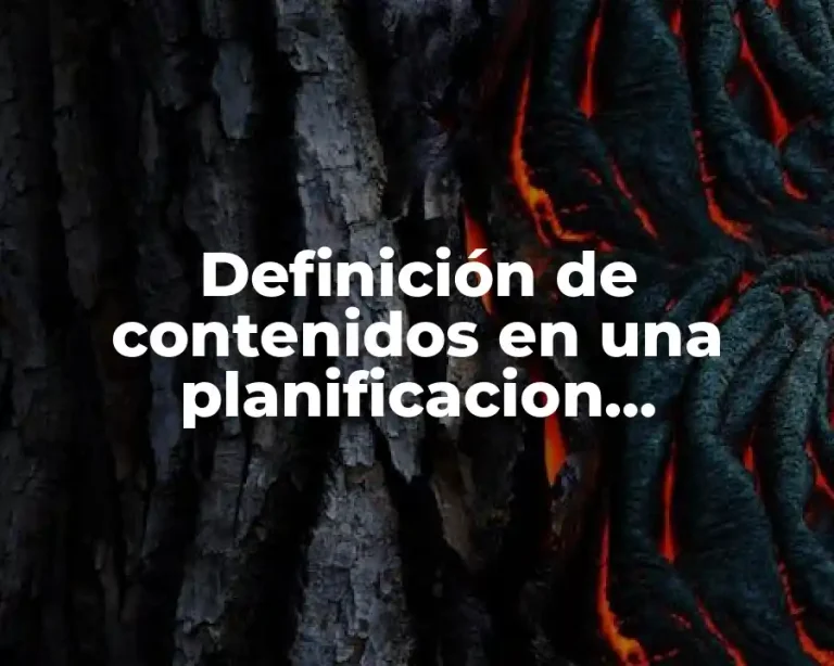Definición de contenidos en una planificacion matematicas