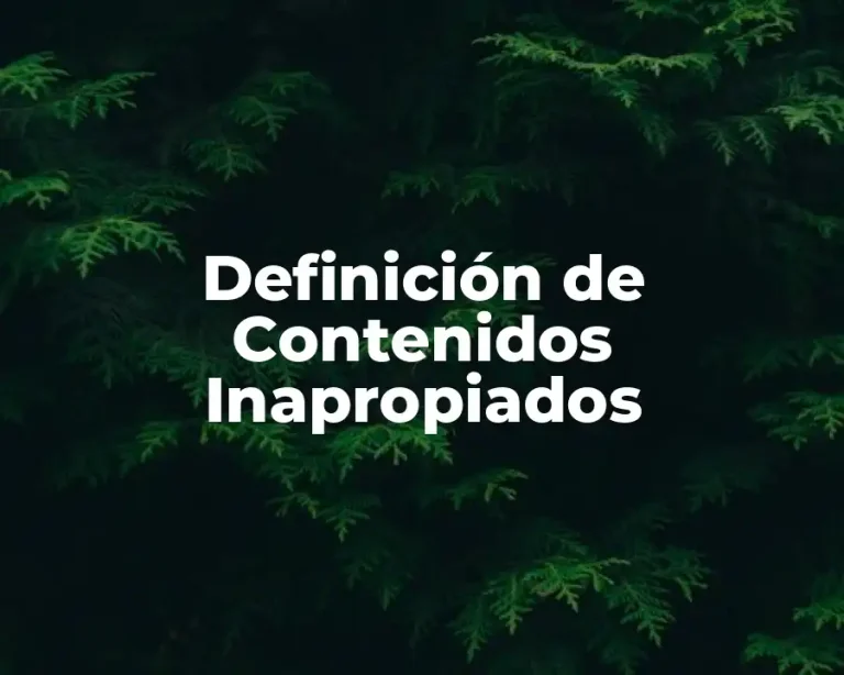 Definición de Contenidos Inapropiados