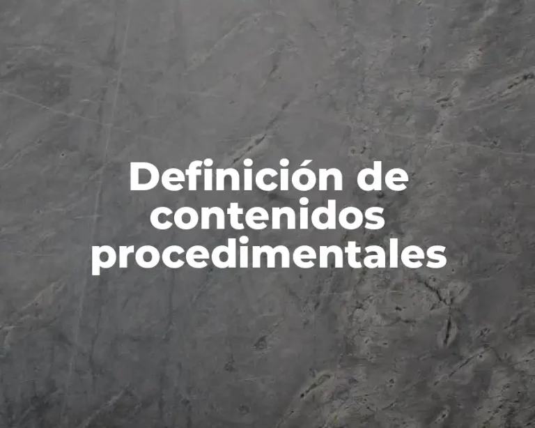 Definición de contenidos procedimentales