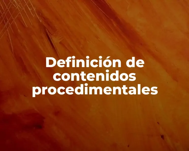 Definición de contenidos procedimentales