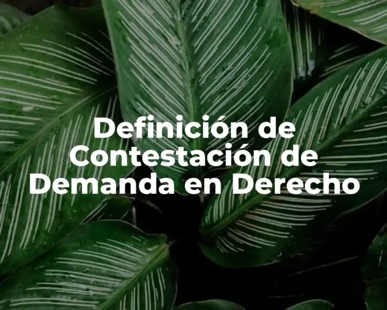 Definición de Contestación de Demanda en Derecho