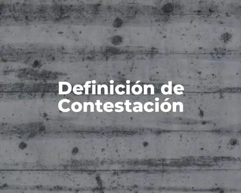 Definición de Contestación