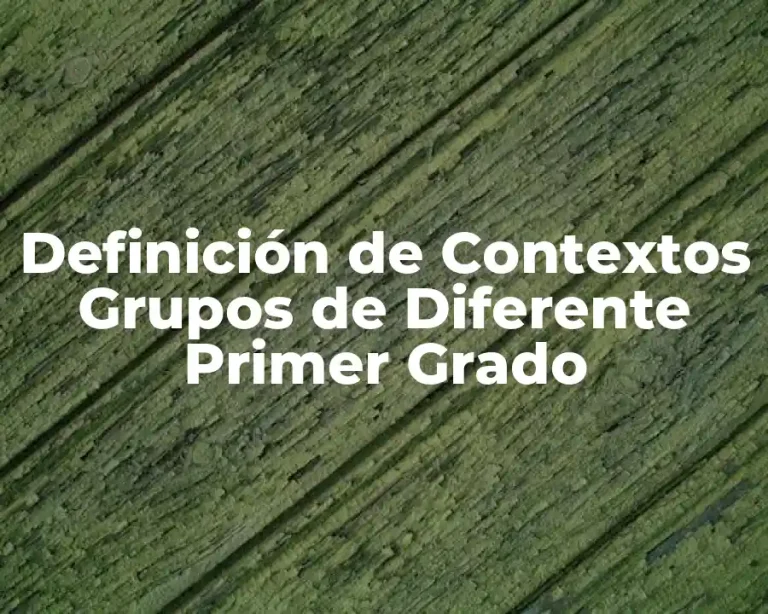 Definición de Contextos Grupos de Diferente Primer Grado
