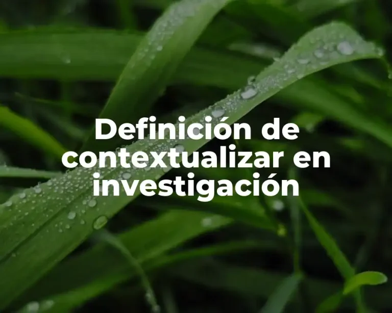 Definición de contextualizar en investigación