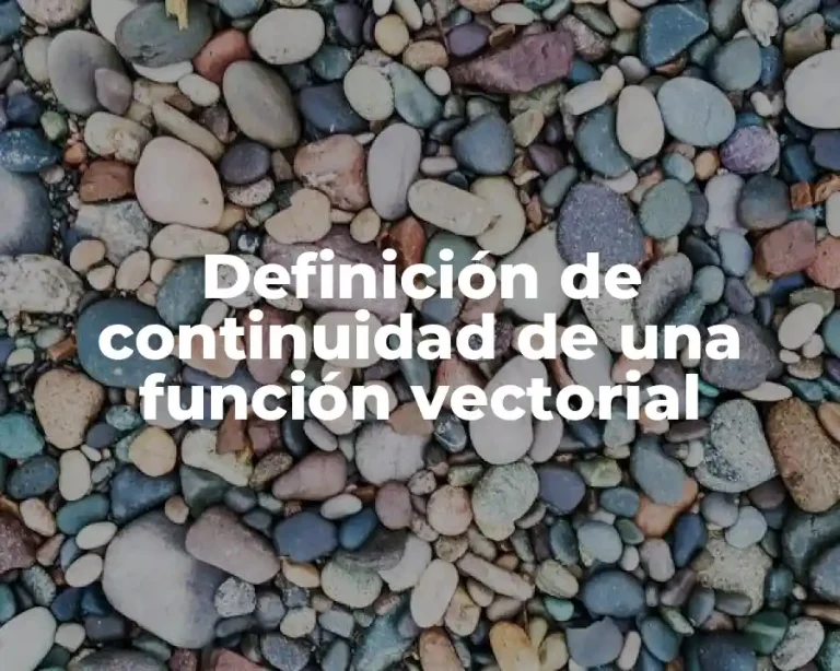 Definición de continuidad de una función vectorial