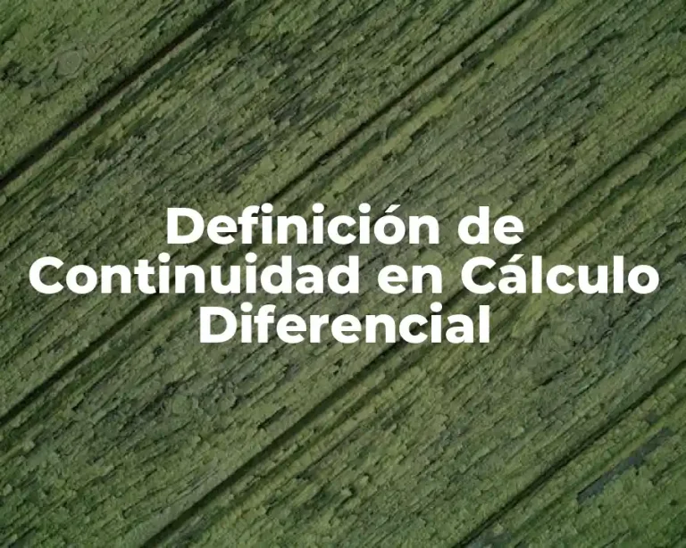 Definición de Continuidad en Cálculo Diferencial