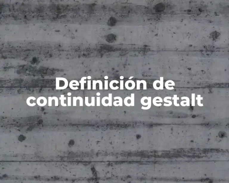 Definición de continuidad gestalt