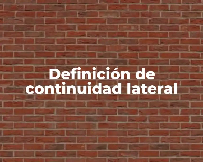 Definición de continuidad lateral