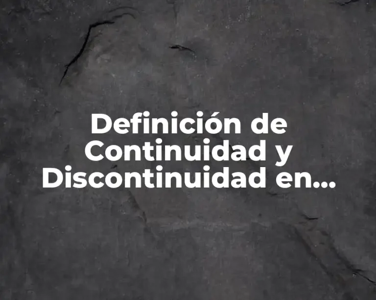 Definición de Continuidad y Discontinuidad en Cálculo