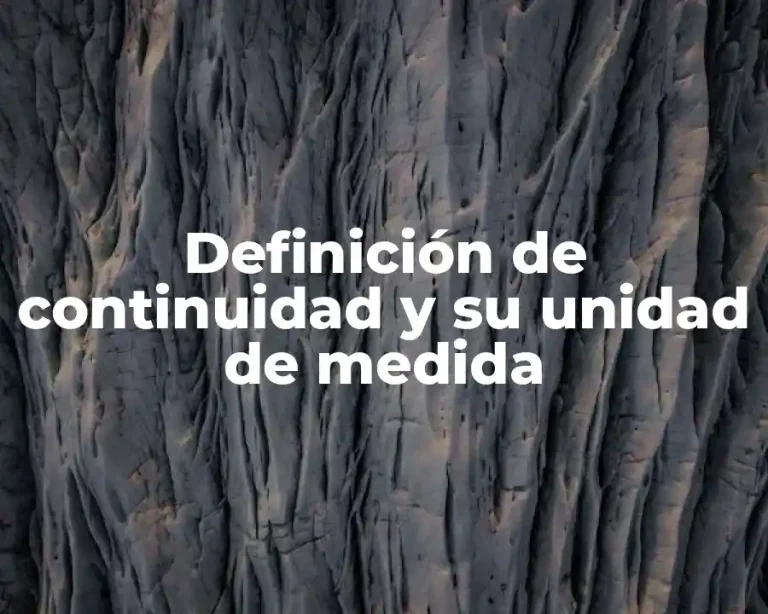 Definición de continuidad y su unidad de medida