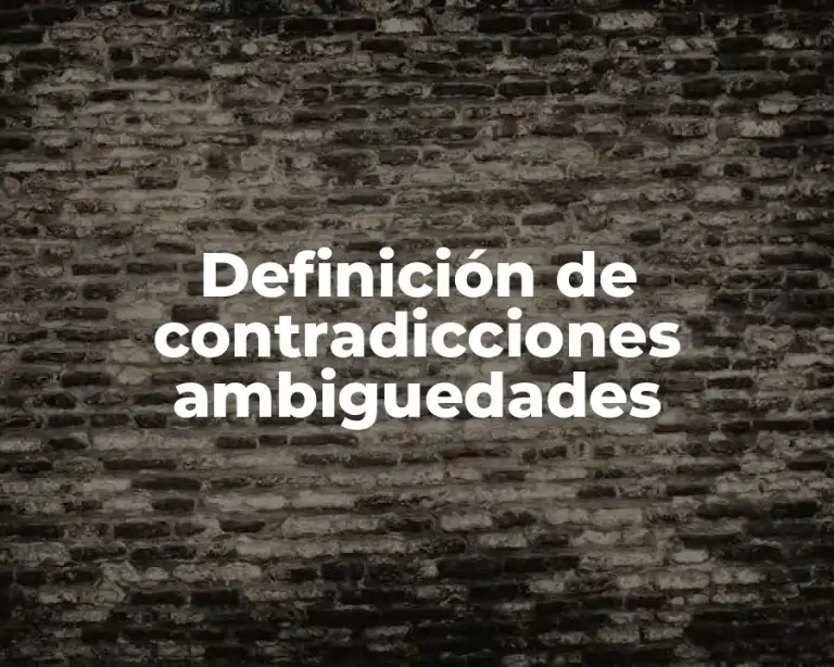 Definición de contradicciones ambiguedades