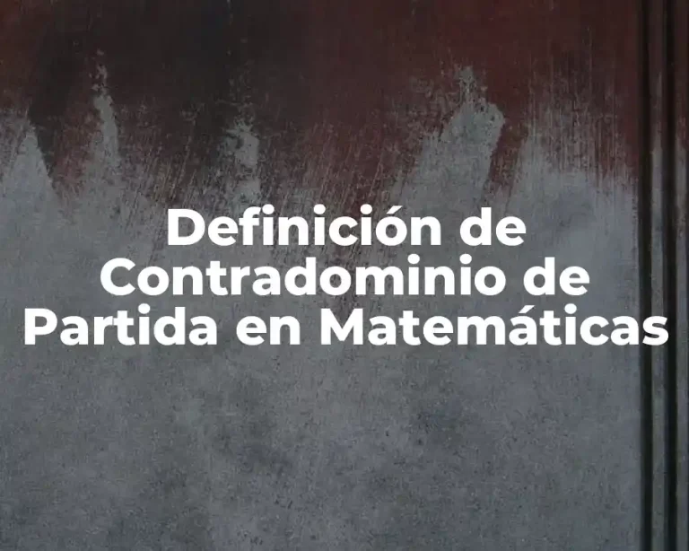Definición de Contradominio de Partida en Matemáticas