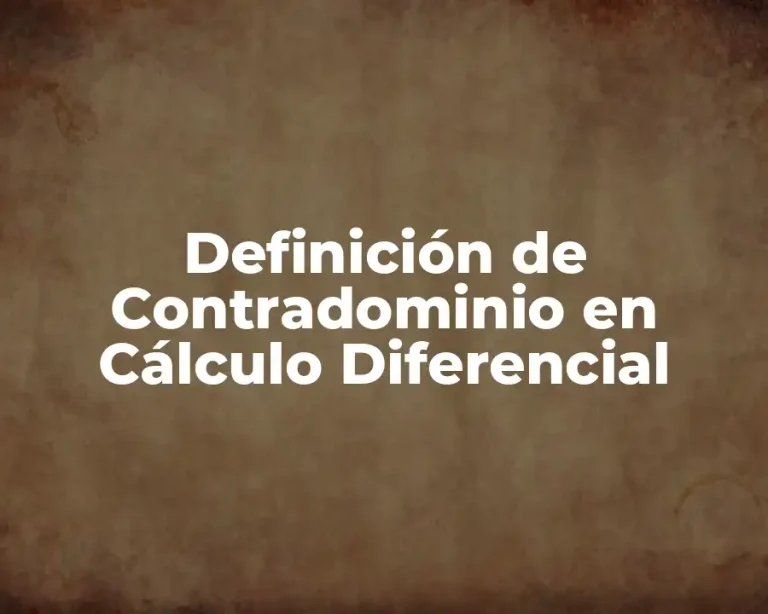 Definición de Contradominio en Cálculo Diferencial