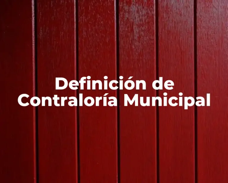 Definición de Contraloría Municipal