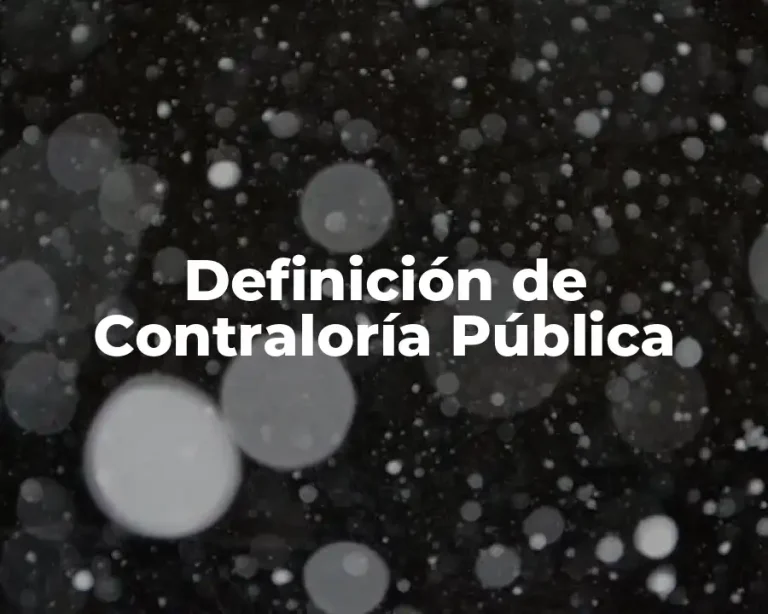 Definición de Contraloría Pública