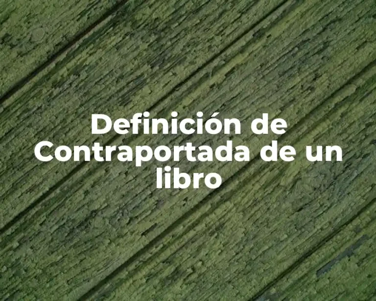 Definición de Contraportada de un libro