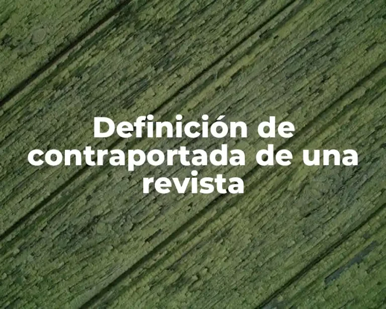 Definición de contraportada de una revista