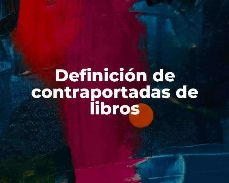 Definición de contraportadas de libros