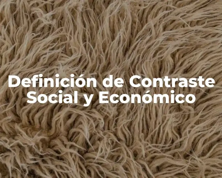 Definición de Contraste Social y Económico