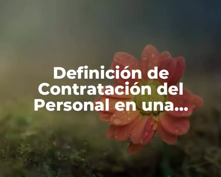 Definición de Contratación del Personal en una Organización