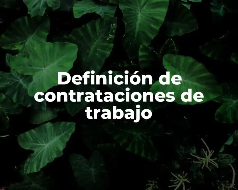 Definición de contrataciones de trabajo
