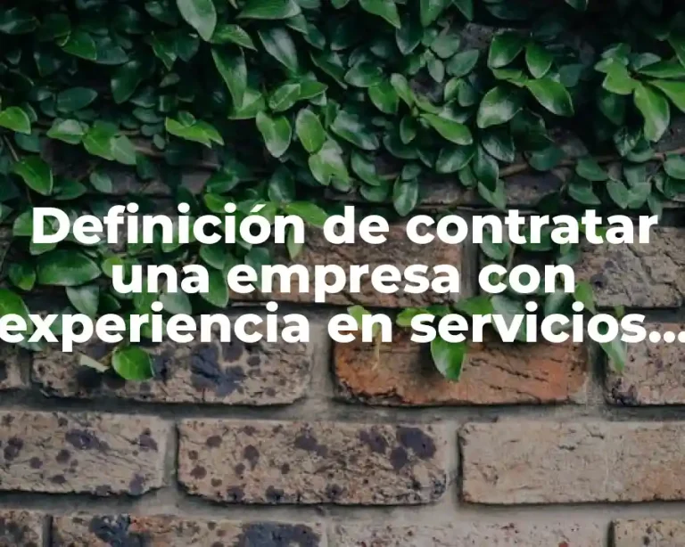 Definición de contratar una empresa con experiencia en servicios aduanales