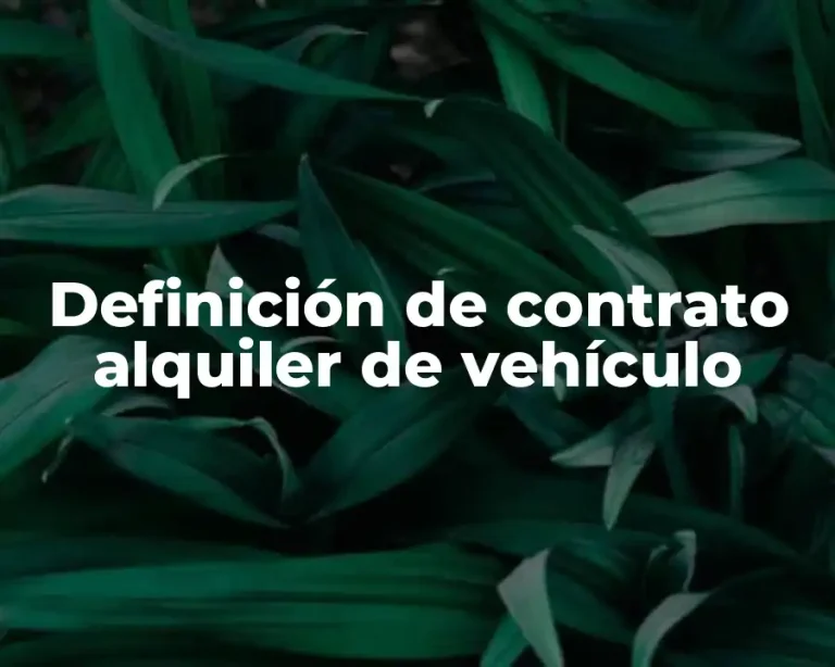 Definición de contrato alquiler de vehículo