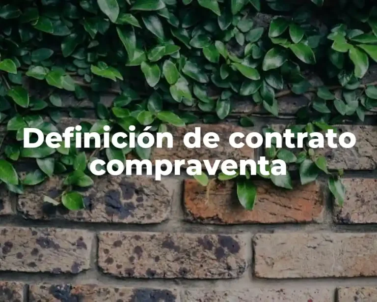 Definición de contrato compraventa