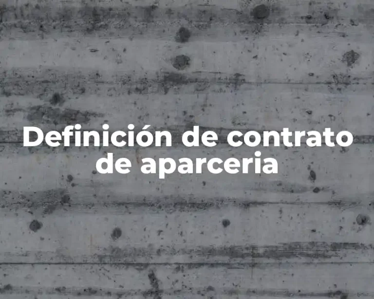 Definición de contrato de aparceria