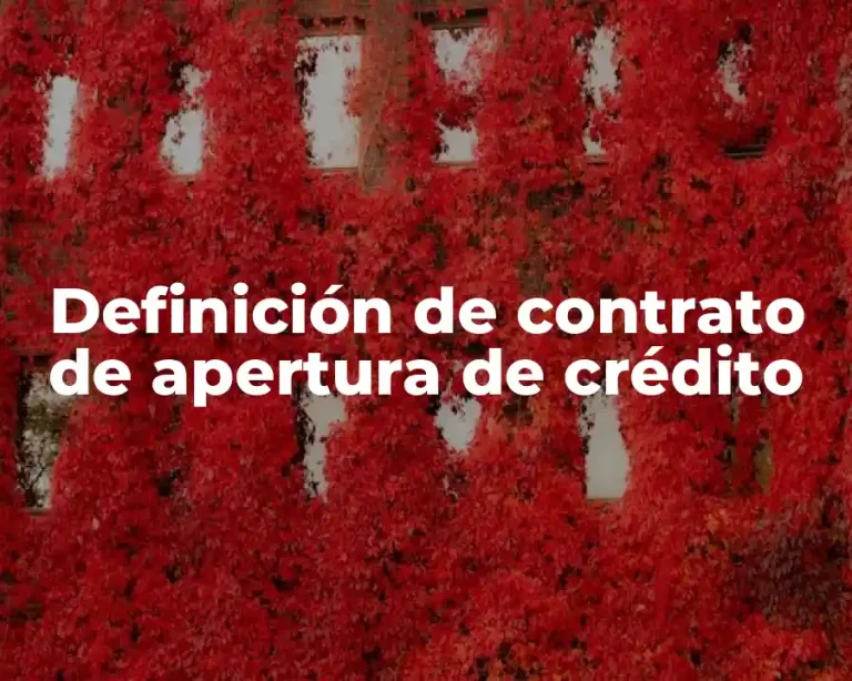 Definición de contrato de apertura de crédito