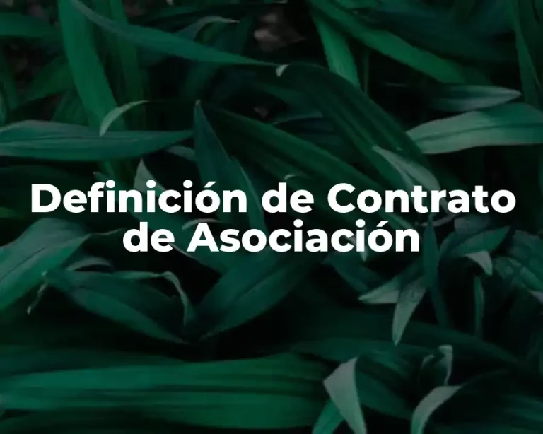 Definición de Contrato de Asociación