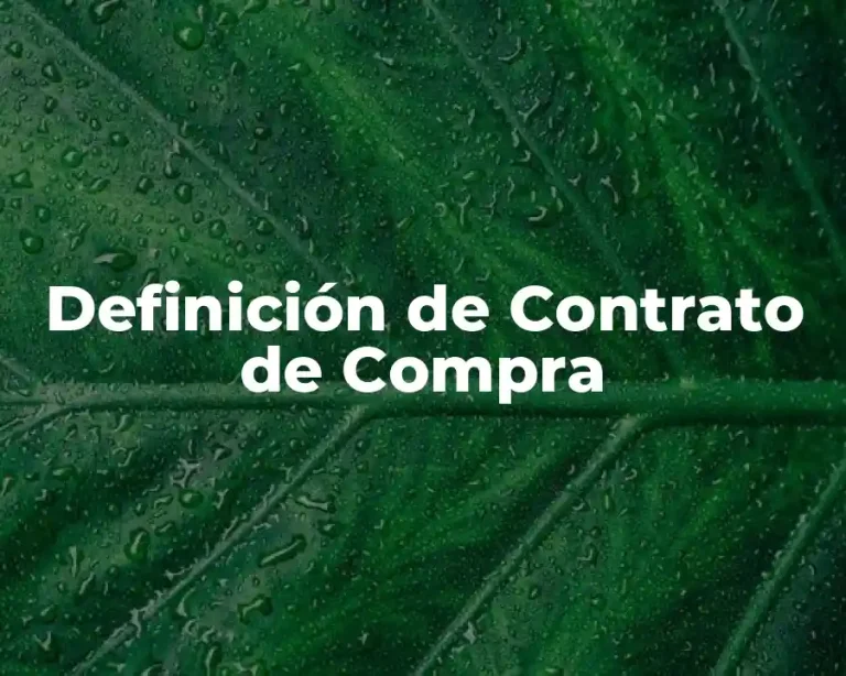 Definición de Contrato de Compra