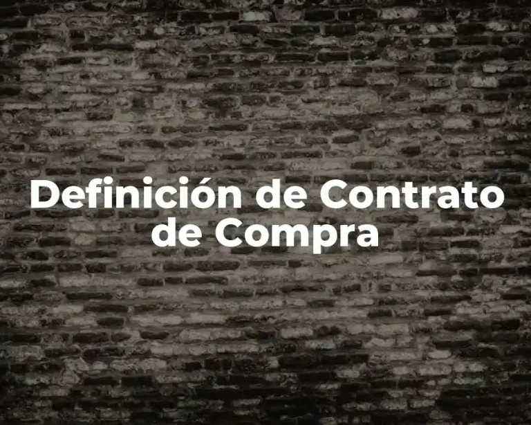 Definición de Contrato de Compra
