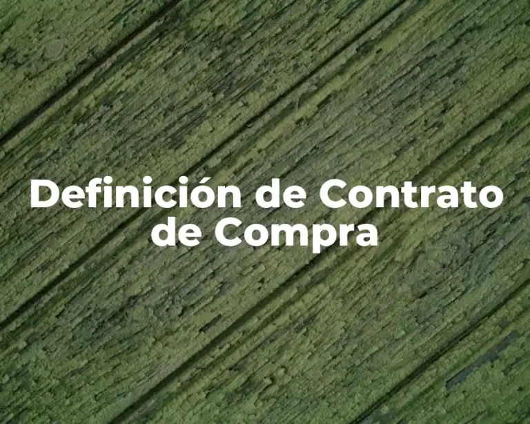 Definición de Contrato de Compra