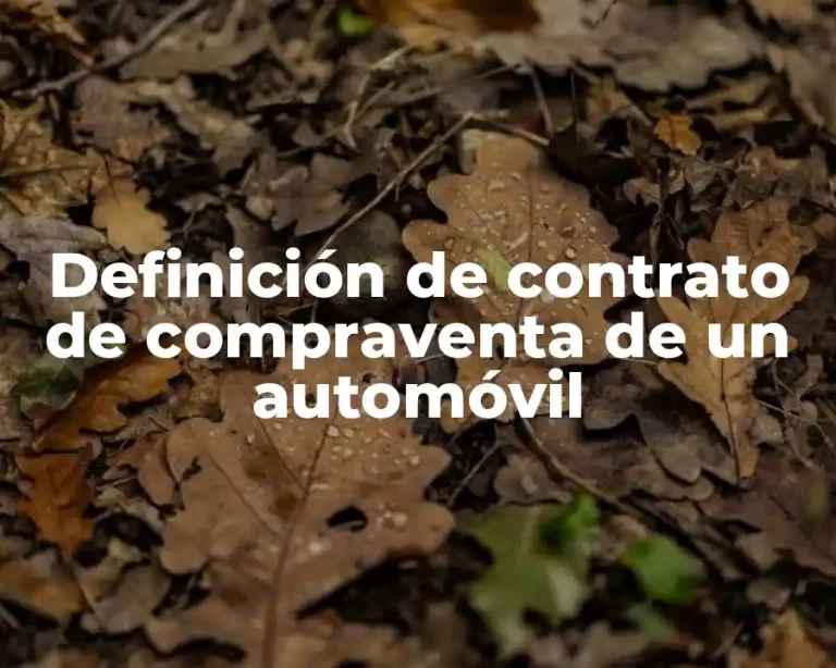 Definición de contrato de compraventa de un automóvil