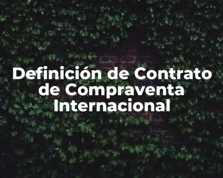 Definición de Contrato de Compraventa Internacional