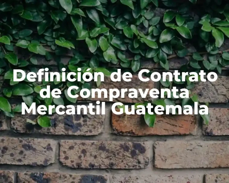 Definición de Contrato de Compraventa Mercantil Guatemala