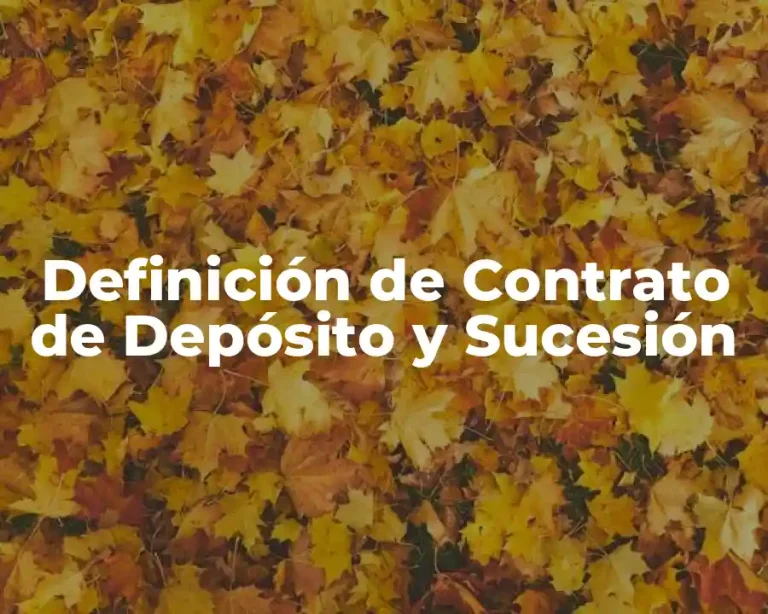 Definición de Contrato de Depósito y Sucesión