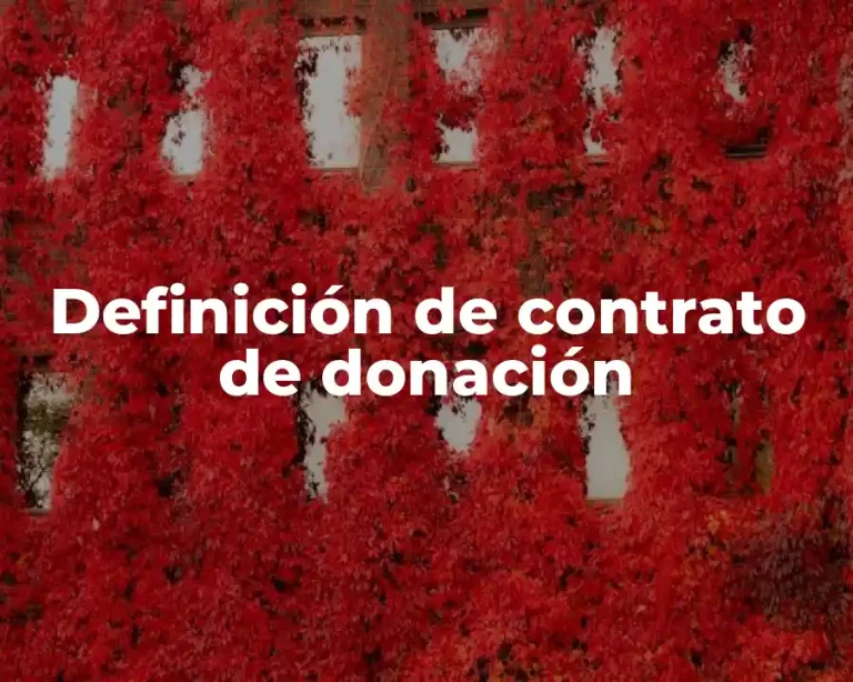 Definición de contrato de donación